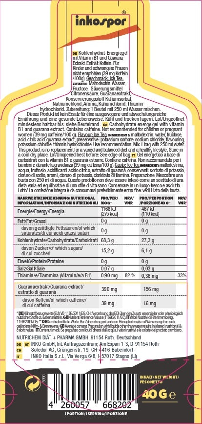 Produktbild INKOSPOR Liquid-Energy-Gel Eistee + Guarana, 24 x 40 g