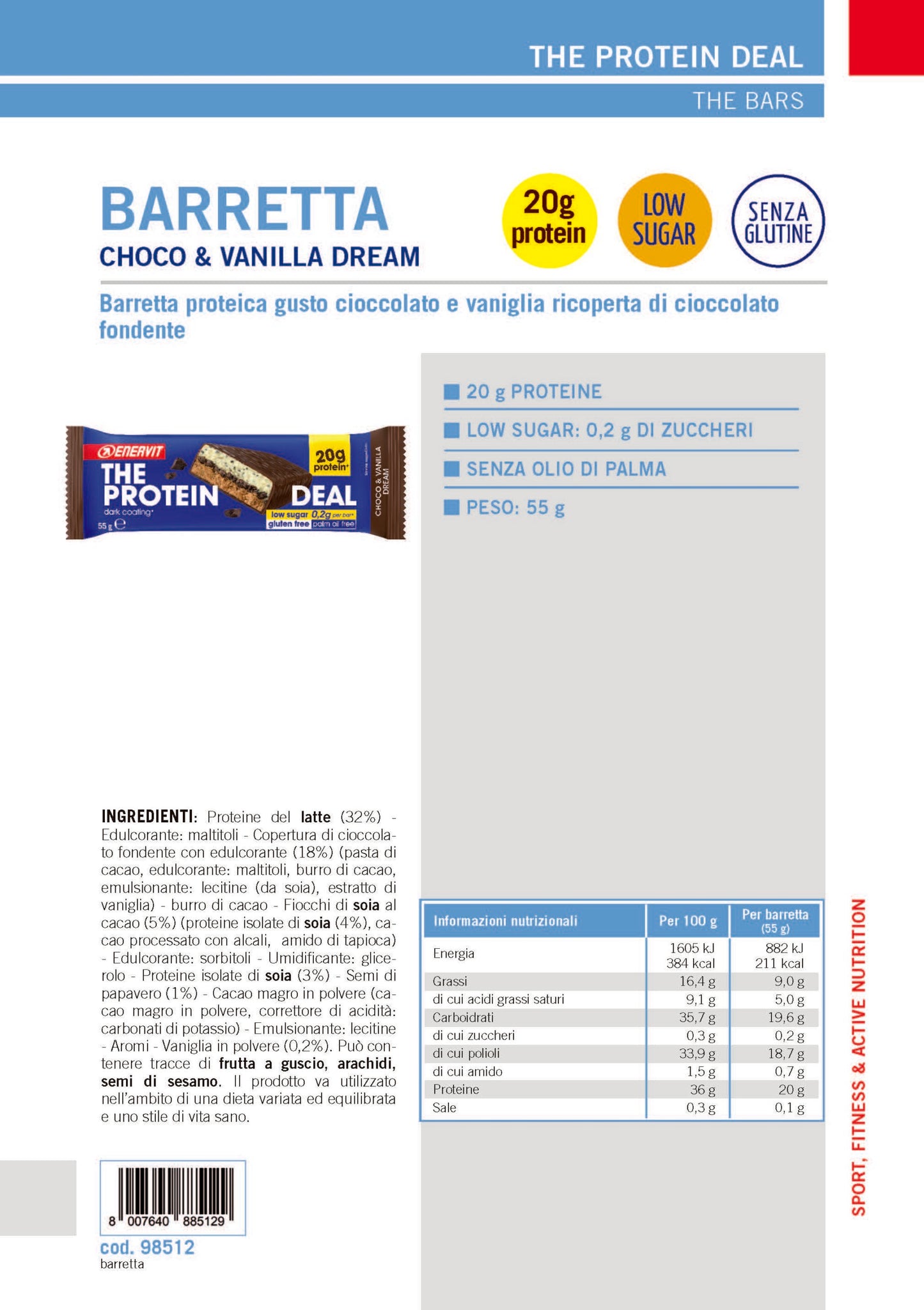 Produktbild ENERVIT PROTEIN DEAL Choco&Vanilla Dream, 25 x 55 g