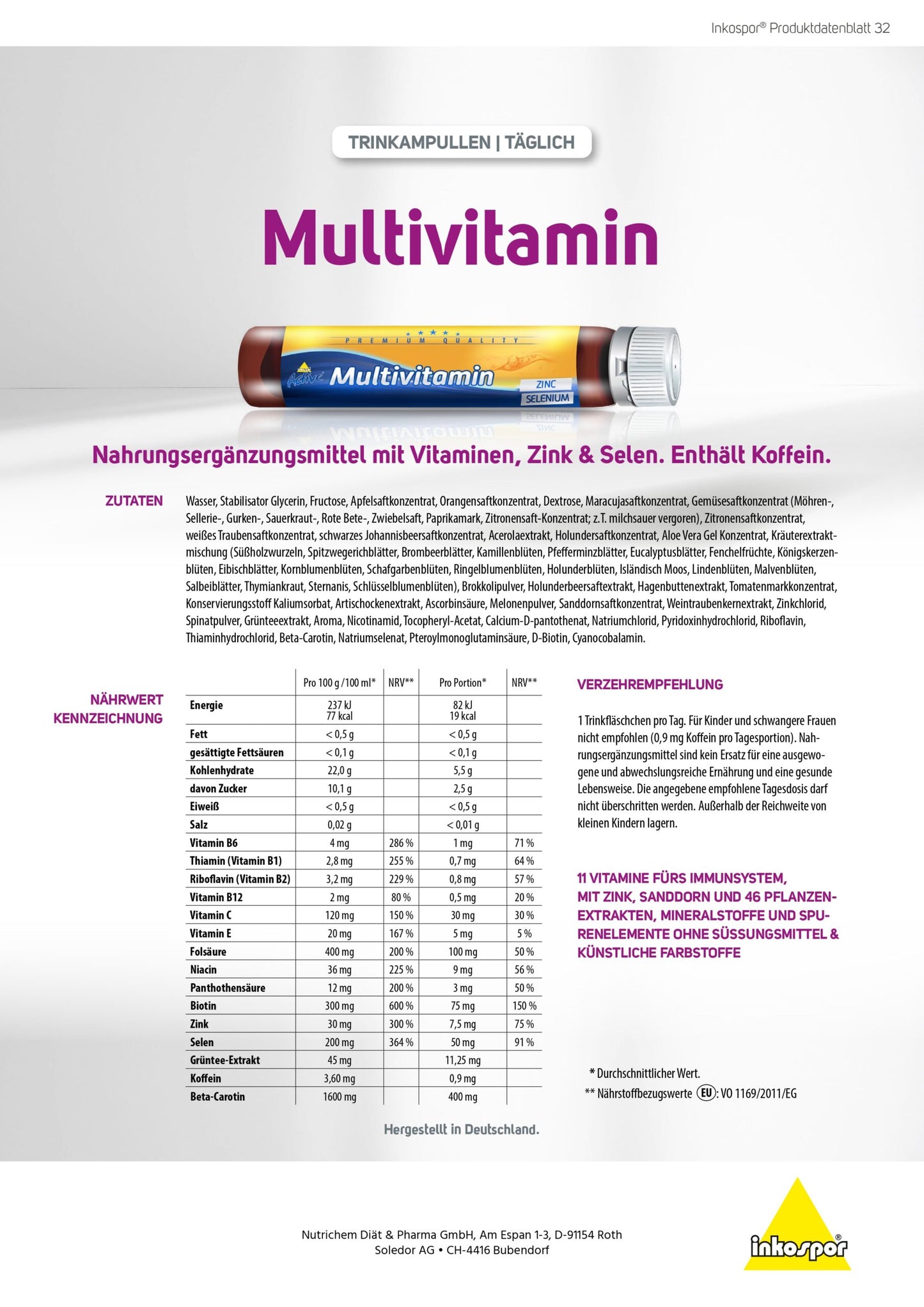 Produktbild ACTIVE Multivitamine-Trinkgläser, 20 x 25 ml