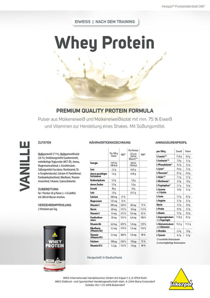 Produktbild INKOSPOR Whey Protein Vanille, 600 g