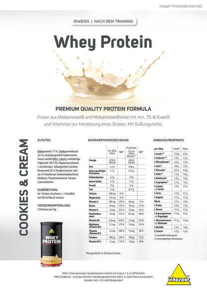 Produktbild INKOSPOR Whey Protein Cookies & Cream, 600 g