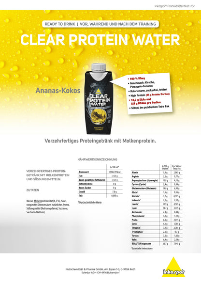 Produktbild inkospor WHEY WATER Ananas-Kokos, 12 x 500 ml Tetra Paks