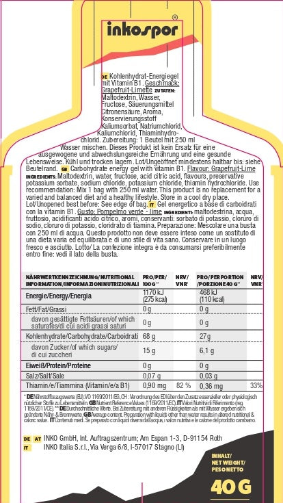 Produktbild INKOSPOR Liquid-Energy-Gel Grapefruit-Limette, 24 x 40 g