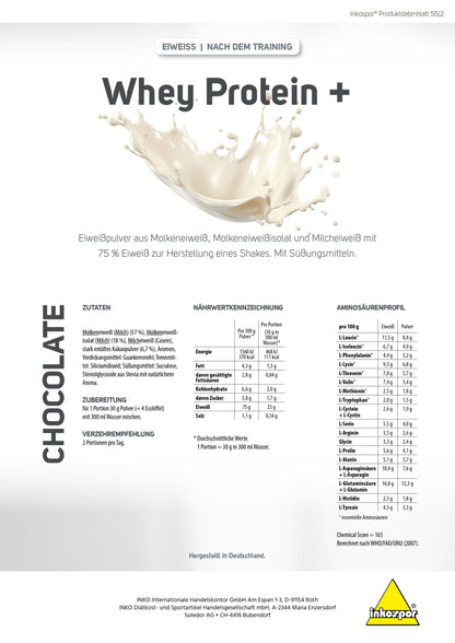 Produktbild INKOSPOR Whey Protein+ Schoko, 500 g