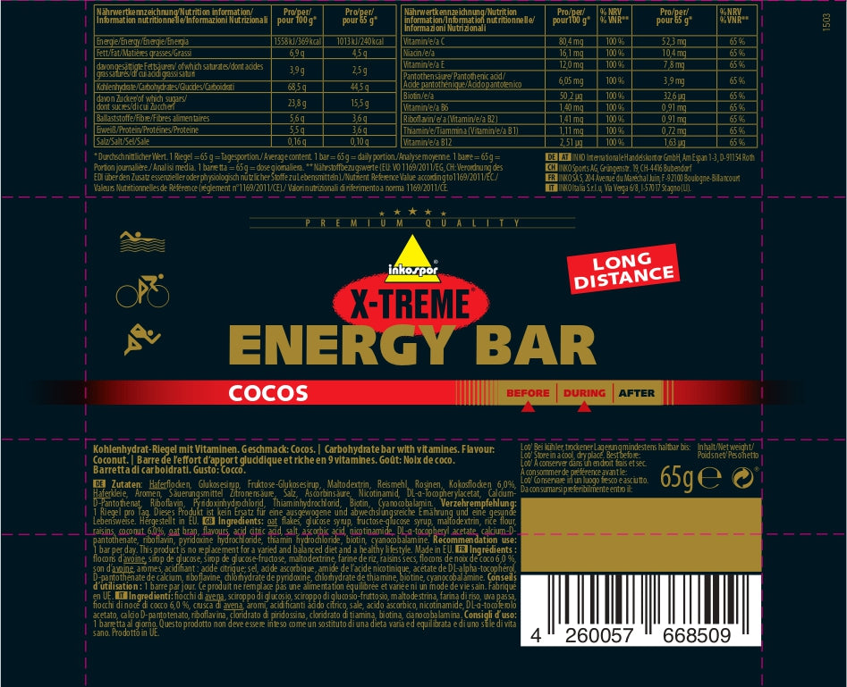 Produktbild INKOSPOR Energy Bar Cocos, 24 x 65 g