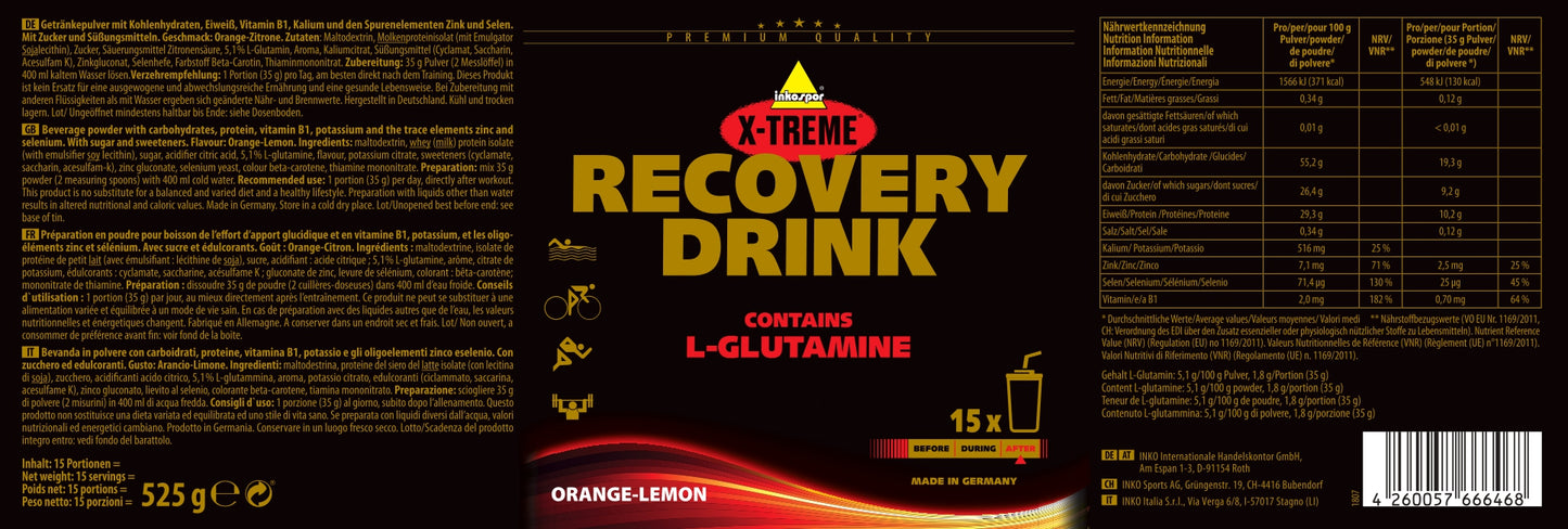 Produktbild INKOSPOR Recovery Drink Orange-Zitrone, 525 g