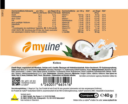 Produktbild MyLine-Riegel Cocos, 24 x 40 g