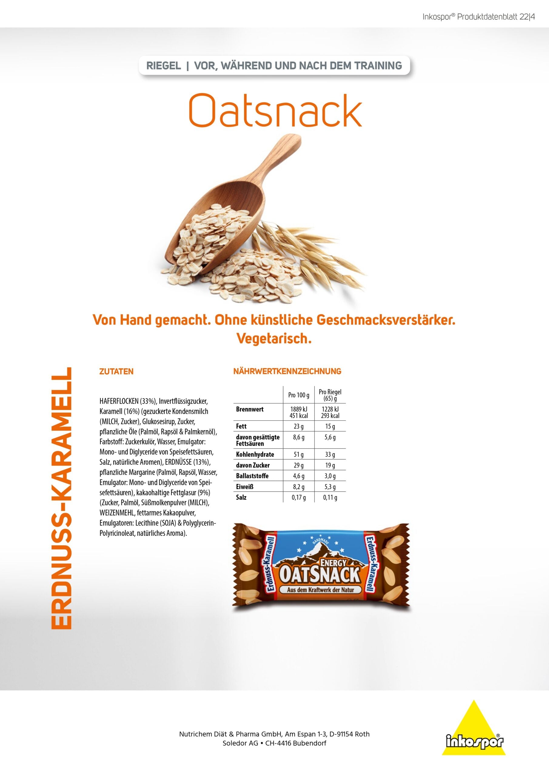 Produktbild Oatsnack-Riegel Erdnuss-Karamell, 15 x 65 g