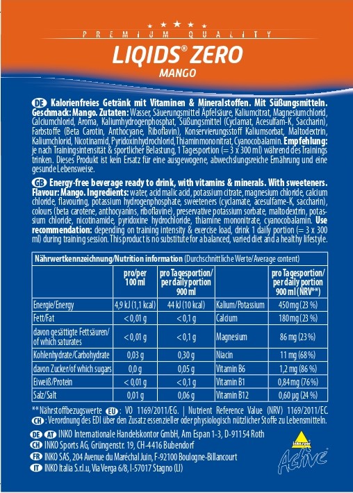 Produktbild ACTIVE Liqids Zero Bag in Box Mango, 5 Liter