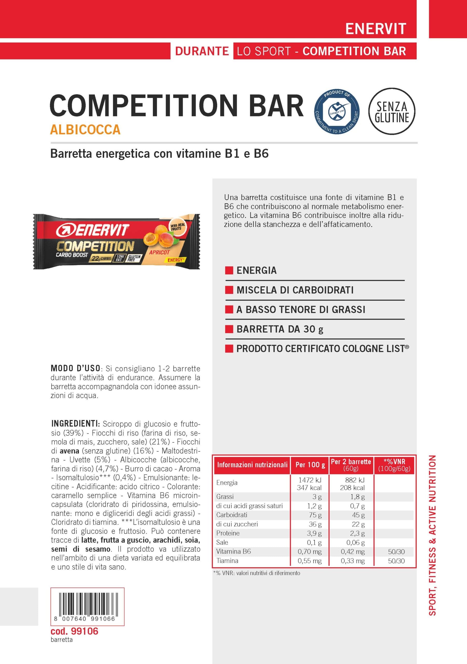 Produktbild ENERVIT Competition Bar Aprikose, 25 x 30 g