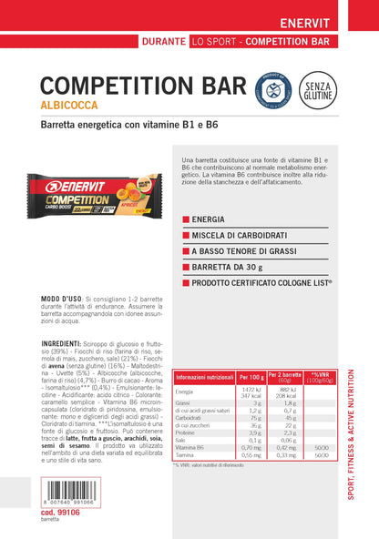 Produktbild ENERVIT Competition Bar Aprikose, 25 x 30 g