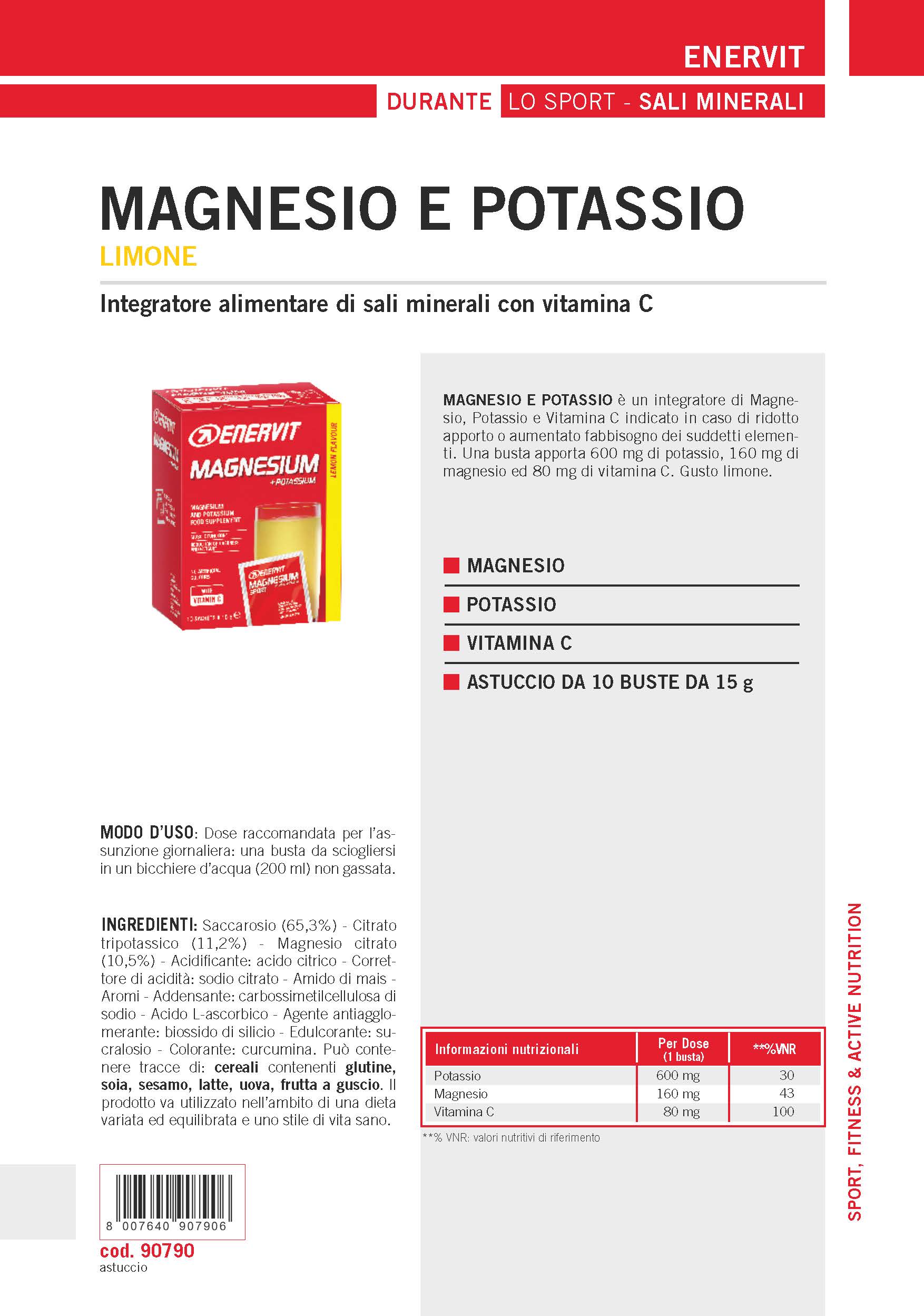 Produktbild ENERVIT MAGNESIUM Lemon, 10 x 15 g