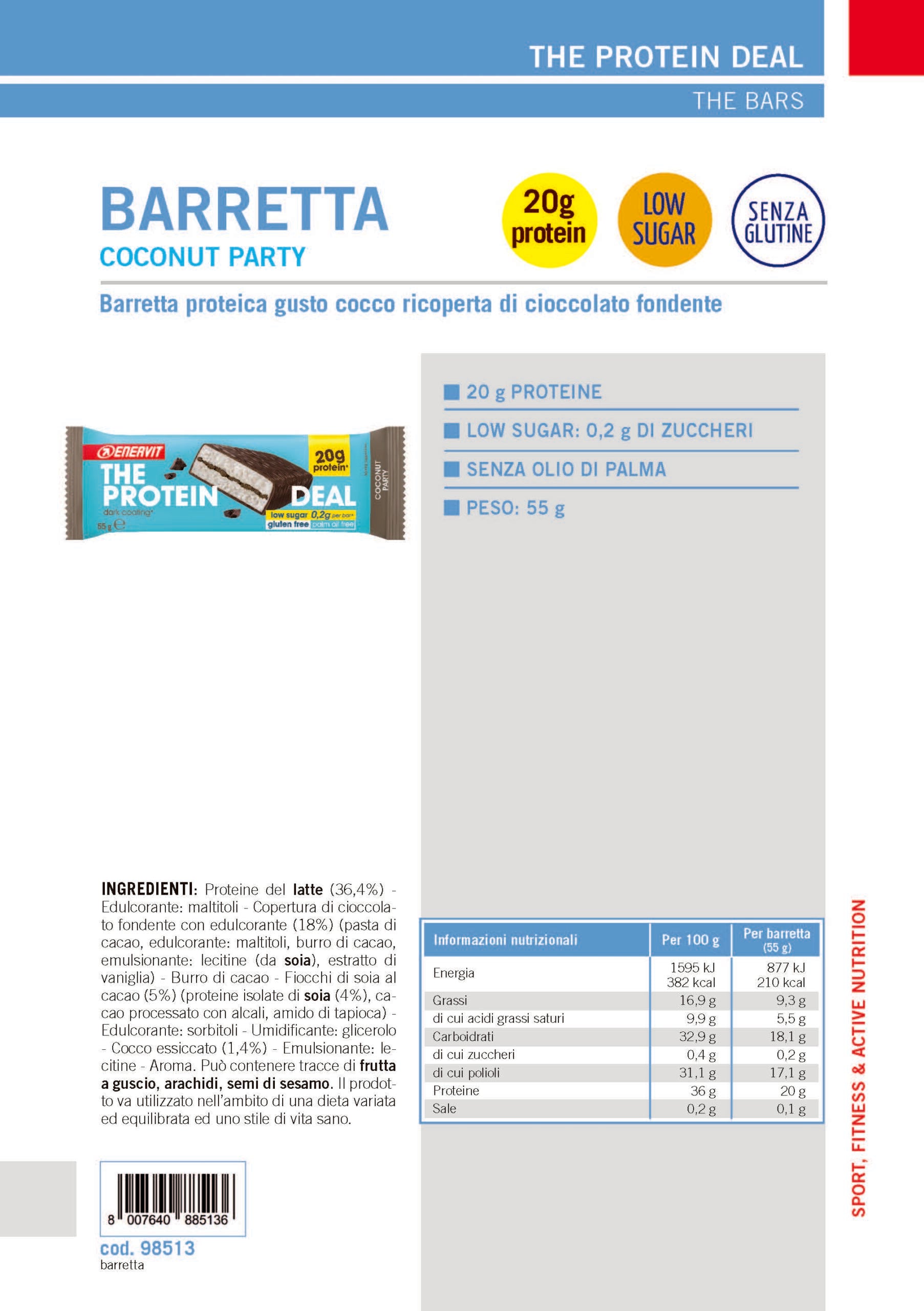 Produktbild ENERVIT PROTEIN DEAL Coconut Party, 25 x 55 g