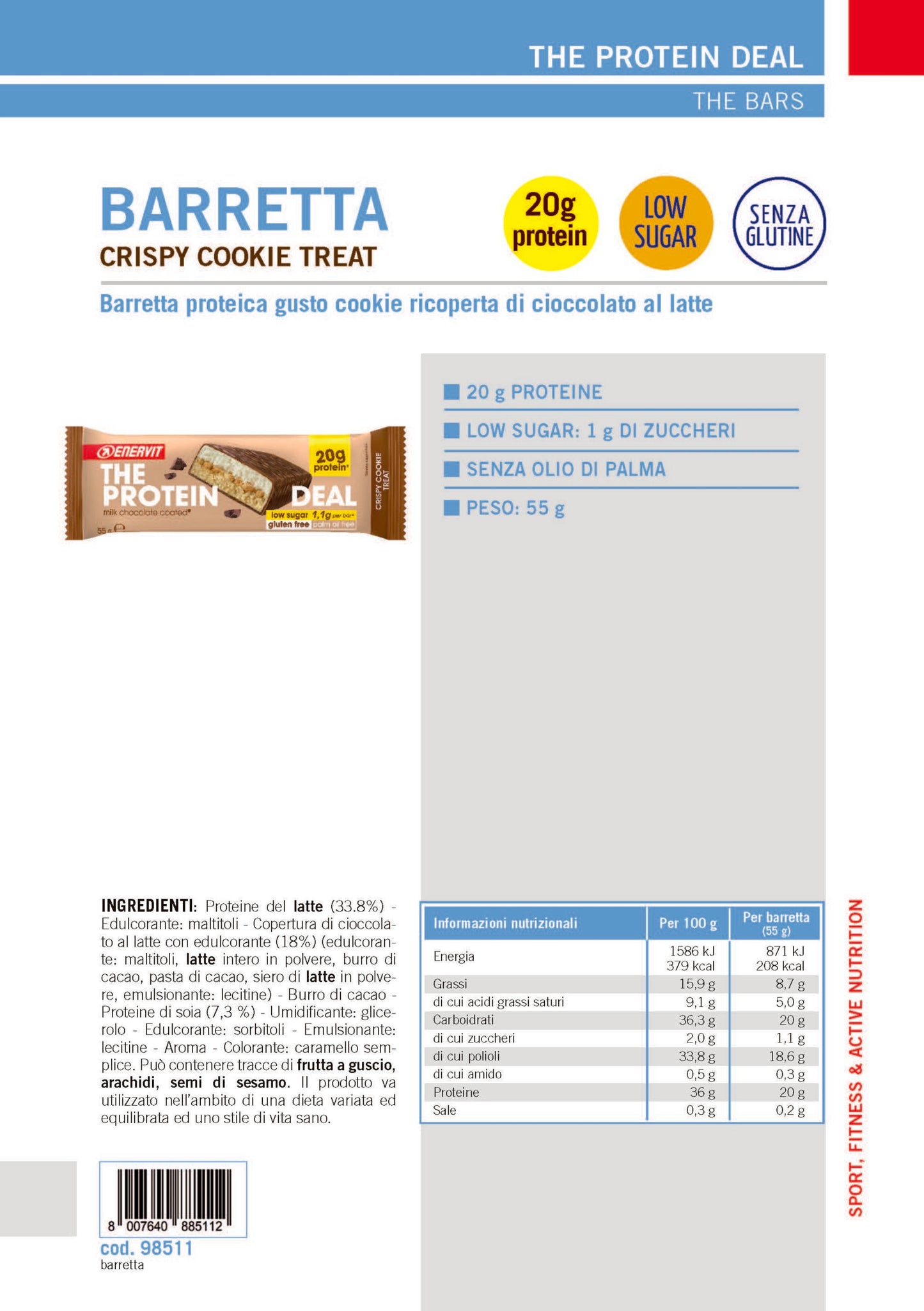 Produktbild ENERVIT PROTEIN DEAL Crispy Cookie Treat, 25 x 55 g