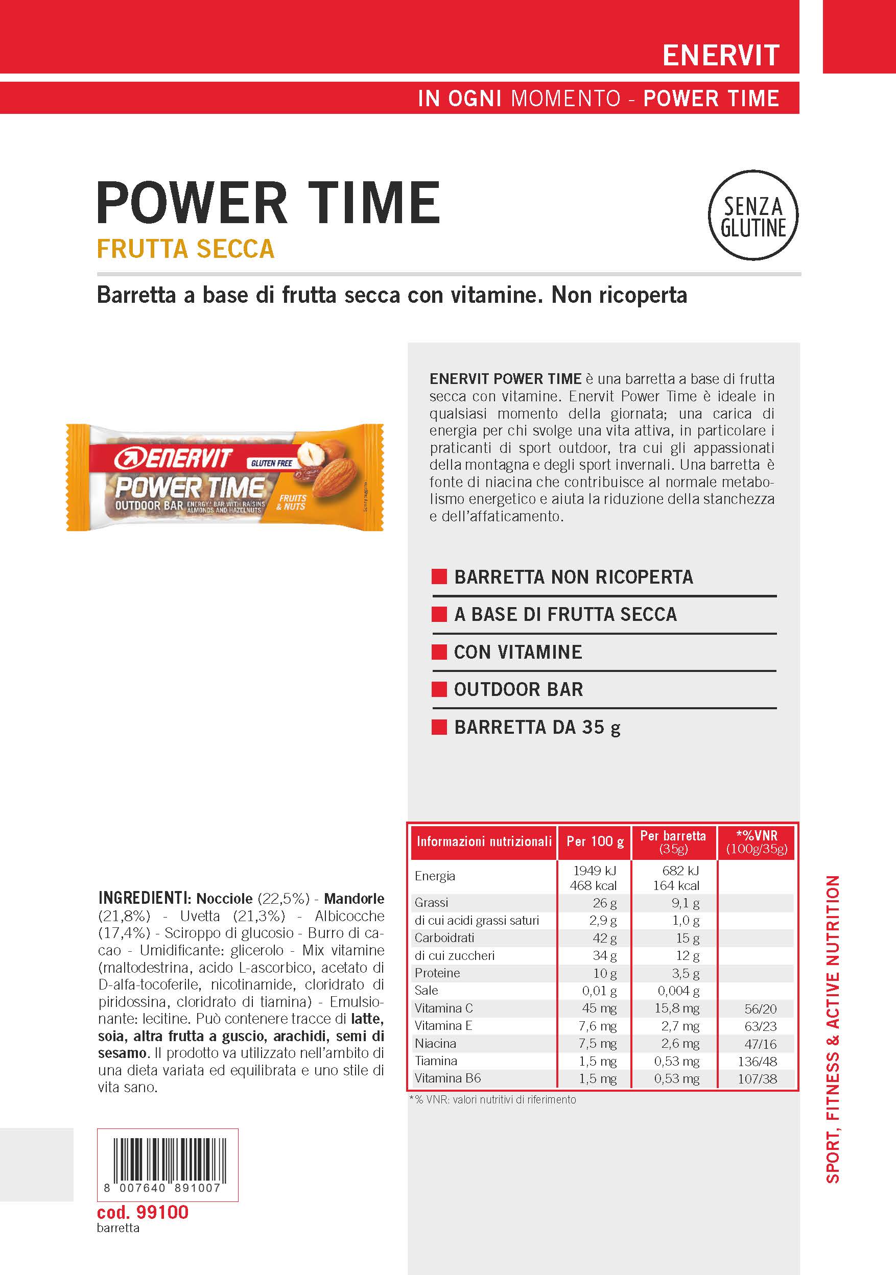 Produktbild ENERVIT POWER TIME Fruits & Nuts, 24 x 35 g
