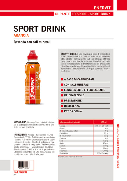 Produktbild ENERVIT Sport Drink Arancia/Orange, 12 x 500 ml