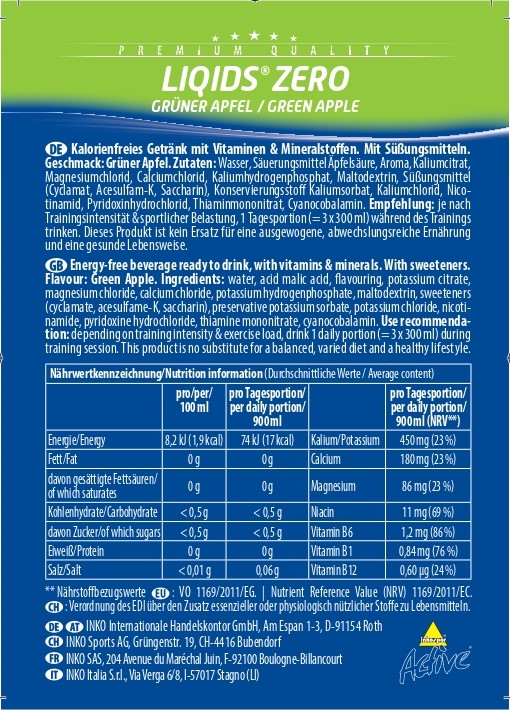 Produktbild ACTIVE Liqids Zero Bag in box grüner Apfel, 5 Liter