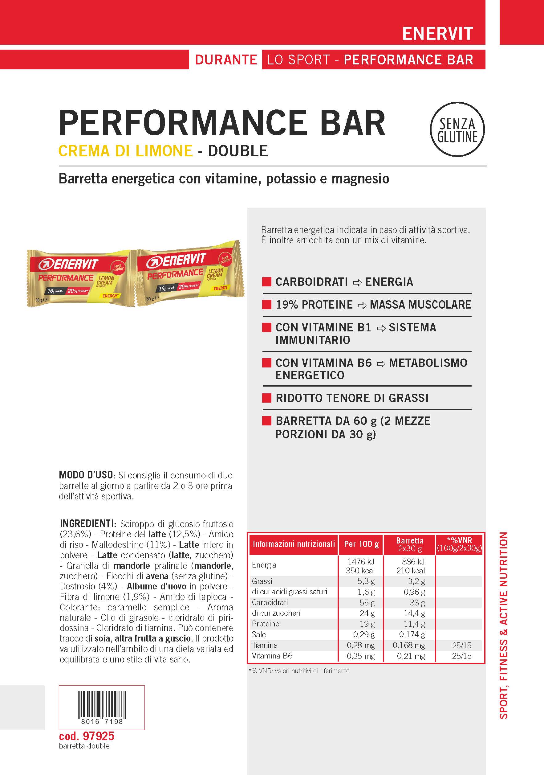 Produktbild ENERVIT PERFORMANCE BAR Lemon Cream, 28 x 60 g(2 x 30 g)
