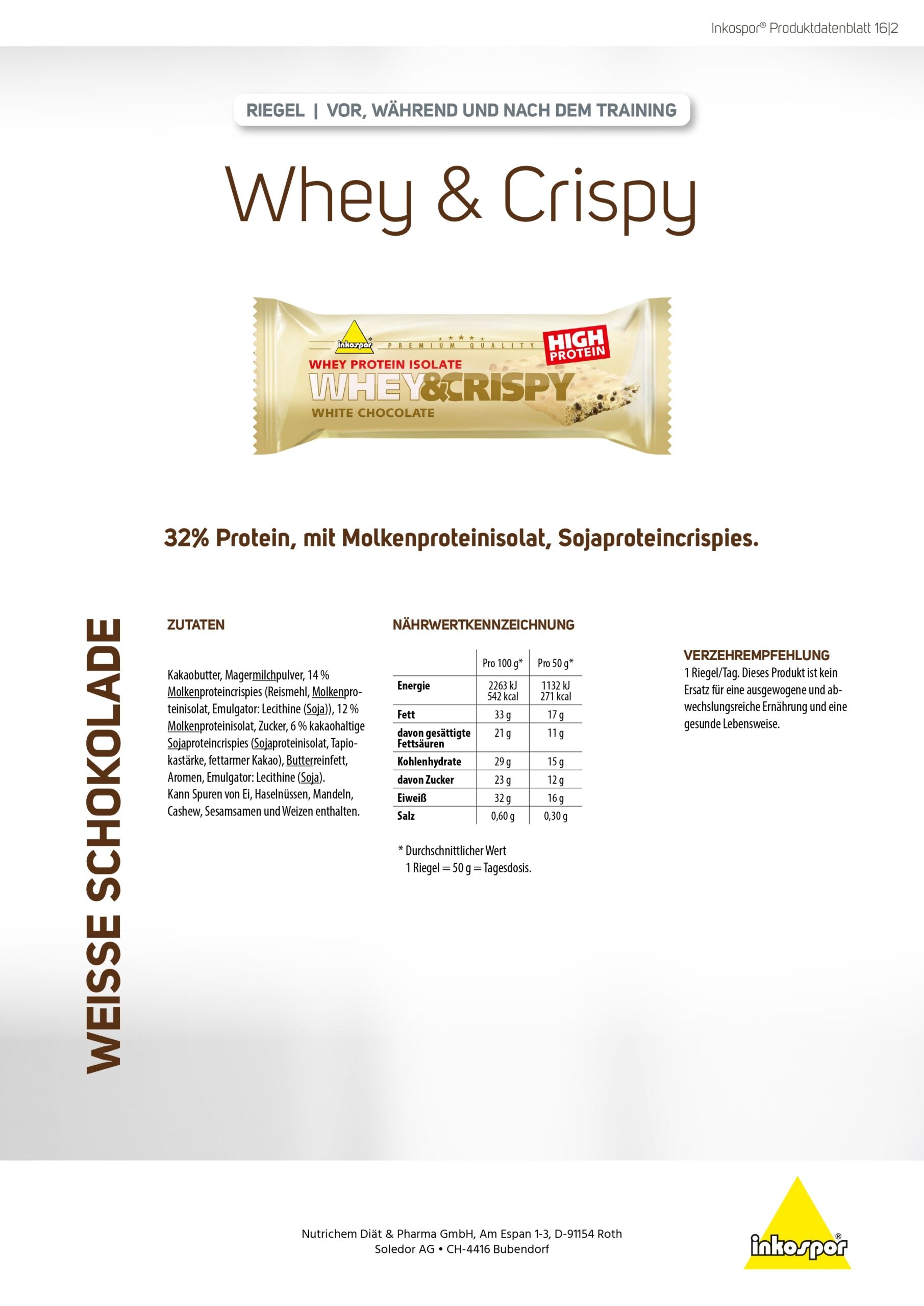 Produktbild X-TREME Whey & Crispy-Riegel White Chocolate, 25 x 50 g