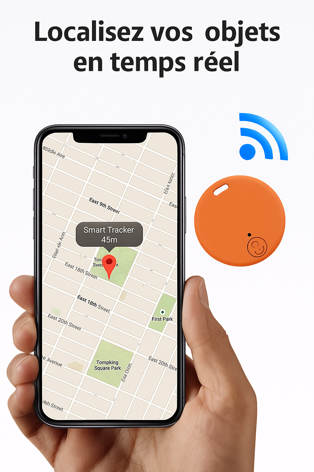 Mini Traceur GPS Bluetooth – Sans abonnement - Dispositif Anti-Perte Polyvalent