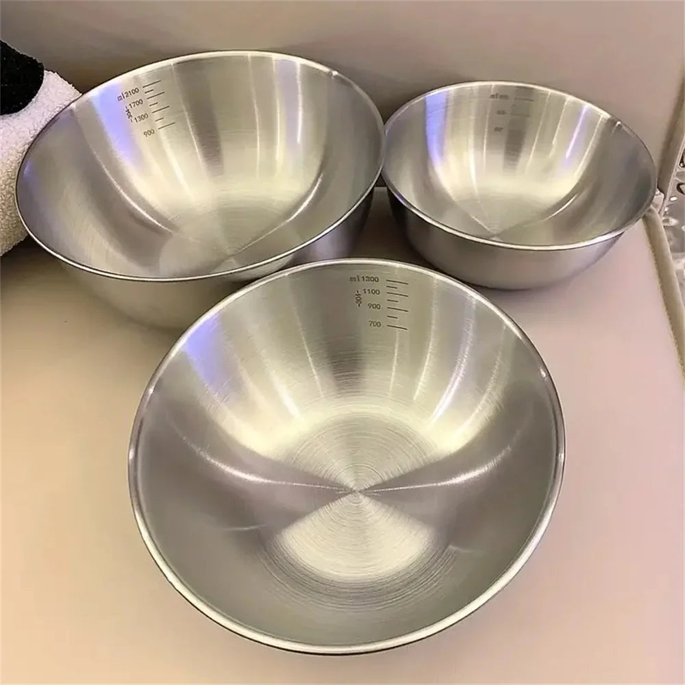 Bols de Cuisine en Inox & Doré – Individuels ou Set 3 Tailles avec Panier